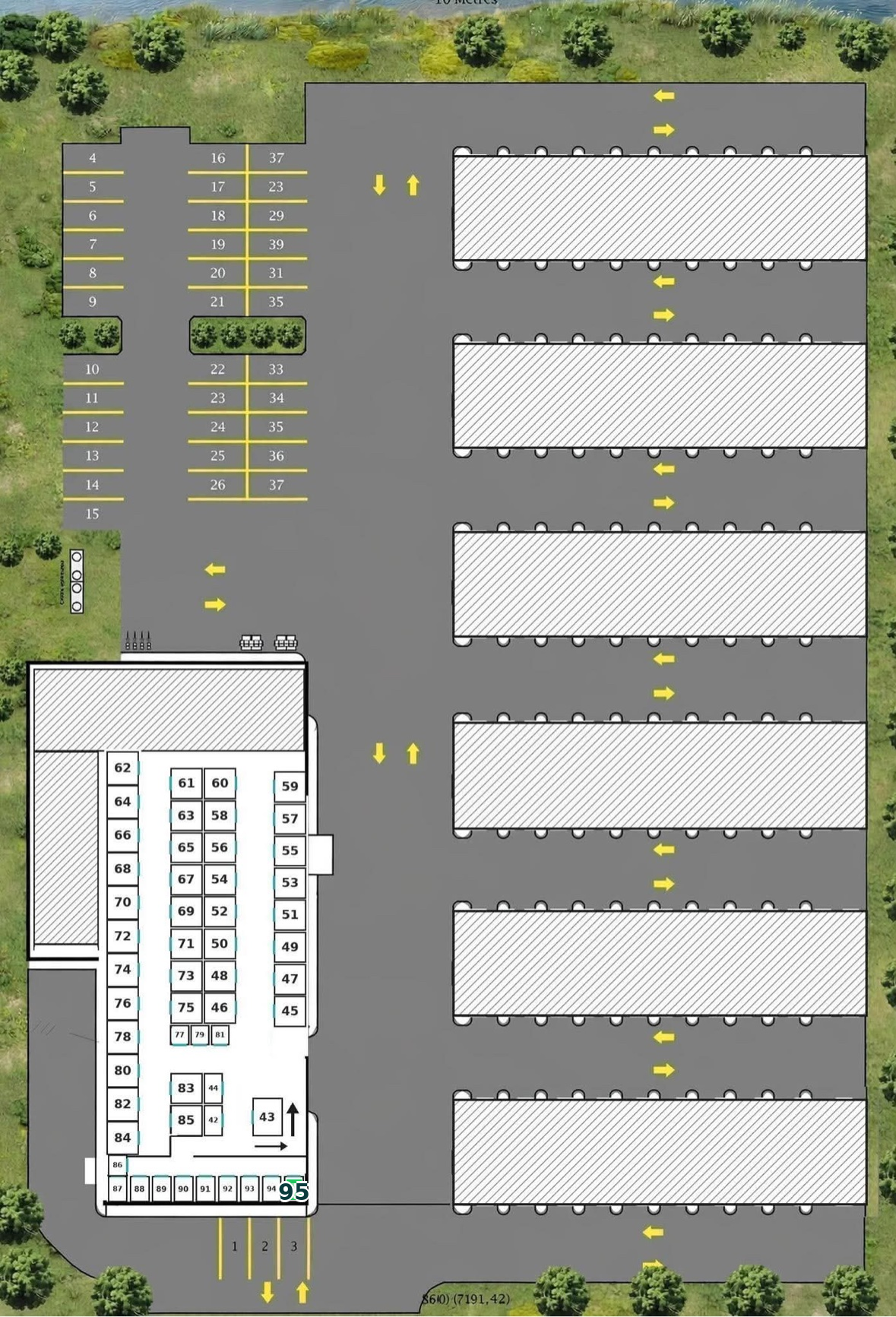 Entrepôt 5 × 10 — emplacement sur le plan du site